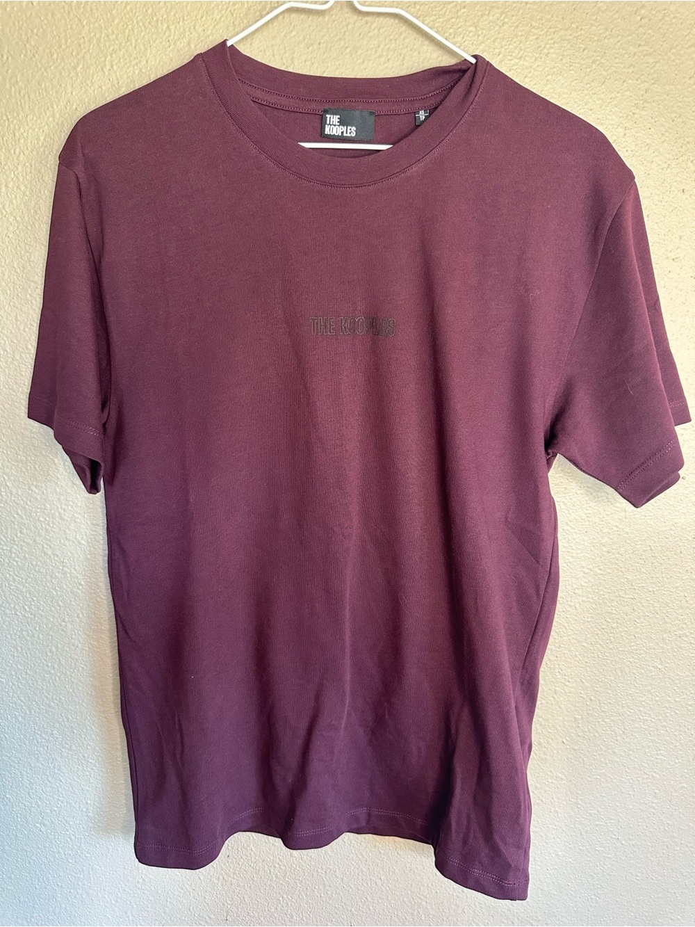 The Kooples Short Sleeve Crewneck T-Shirt in burgundy